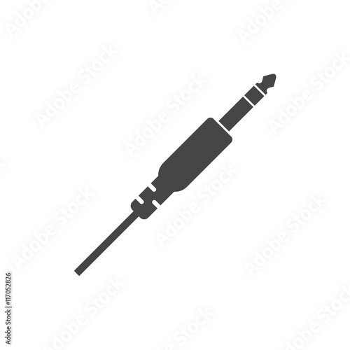 Jack cable icon, black audio jack