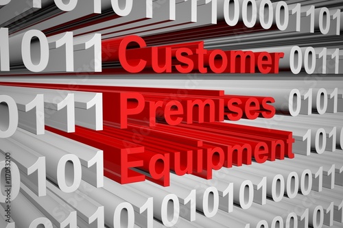 Fotografi Customer premises equipment in the form of binary code, 3D illustration