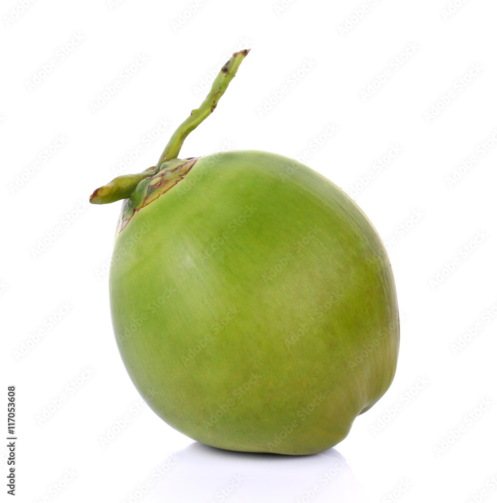 Green coconut Fruit isolated on white background. Green coconut Fruit isolated on white background.
