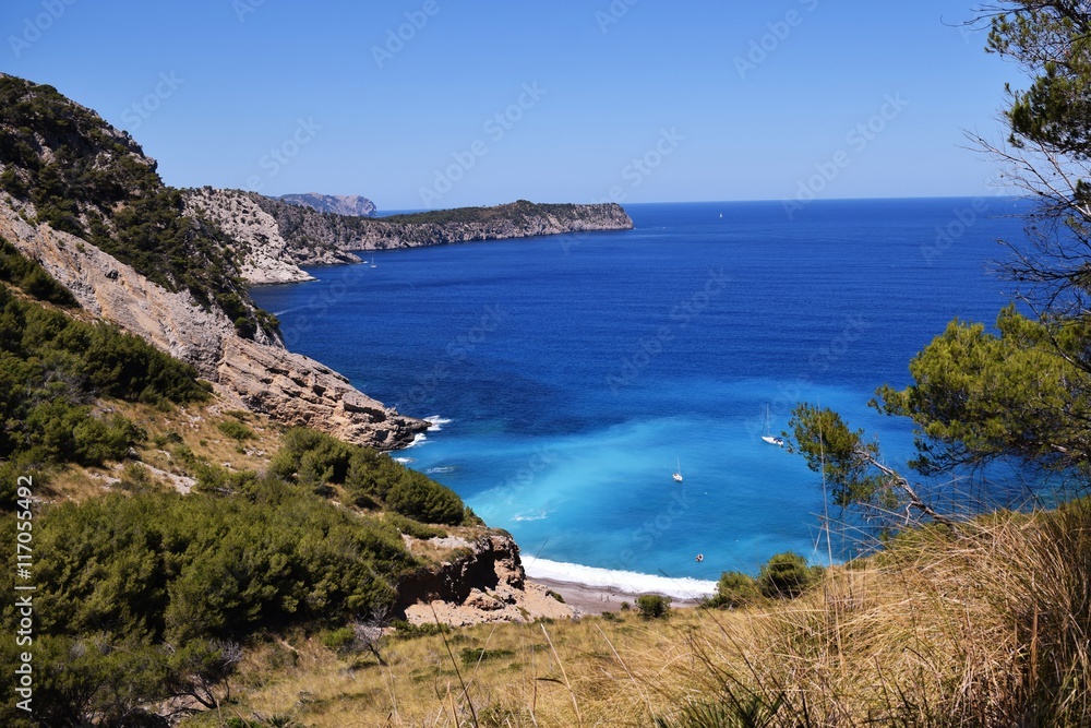 Mallorca, Coll Baix, Jul 2016: beautiful landscape with turquoise water