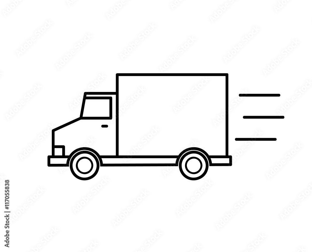 Delivery Van Doodle Line Art. A hand drawn vector illustration of a delivery van.