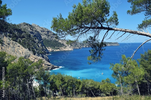 Mallorca, Coll Baix, Jul 2016: beautiful landscape with turquoise water photo