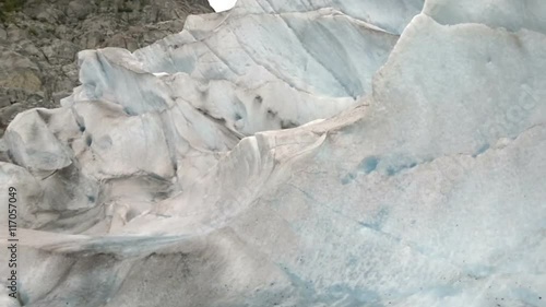 View of Mendenhall Glacier Covered With Blue Ice, Juneau, Alaska