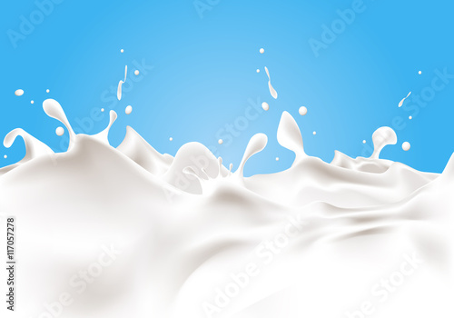 white milk with splashes