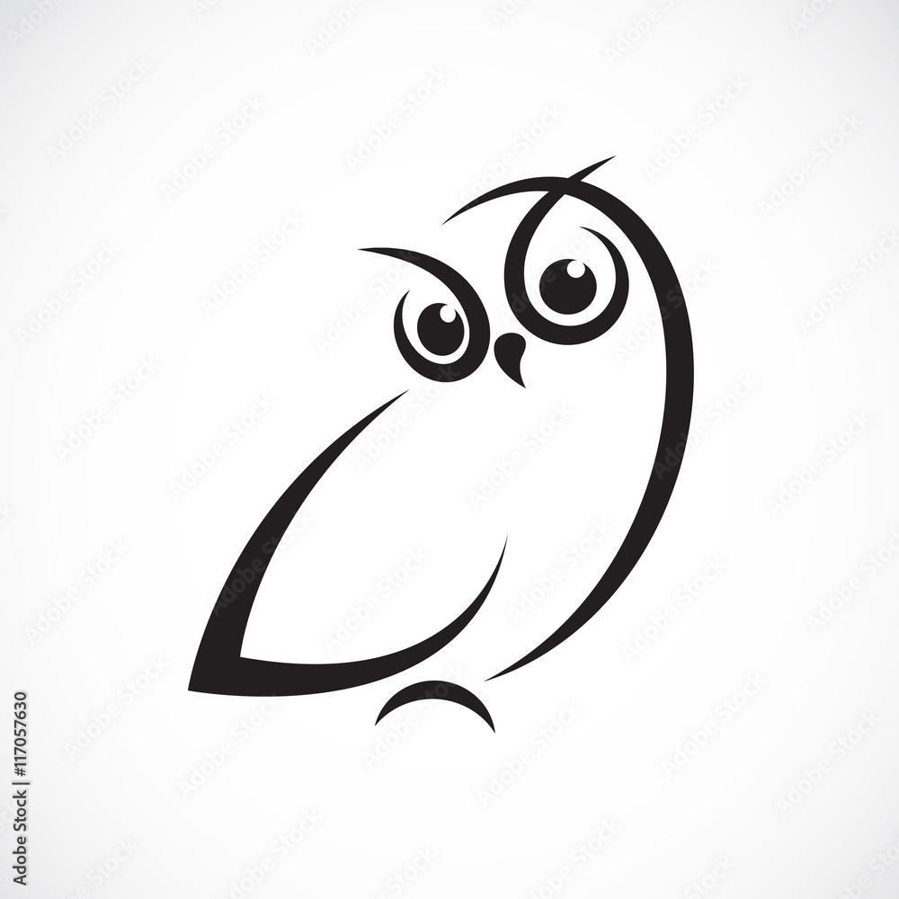 Obraz premium Vector of owl design on white background. Birds. Animals.