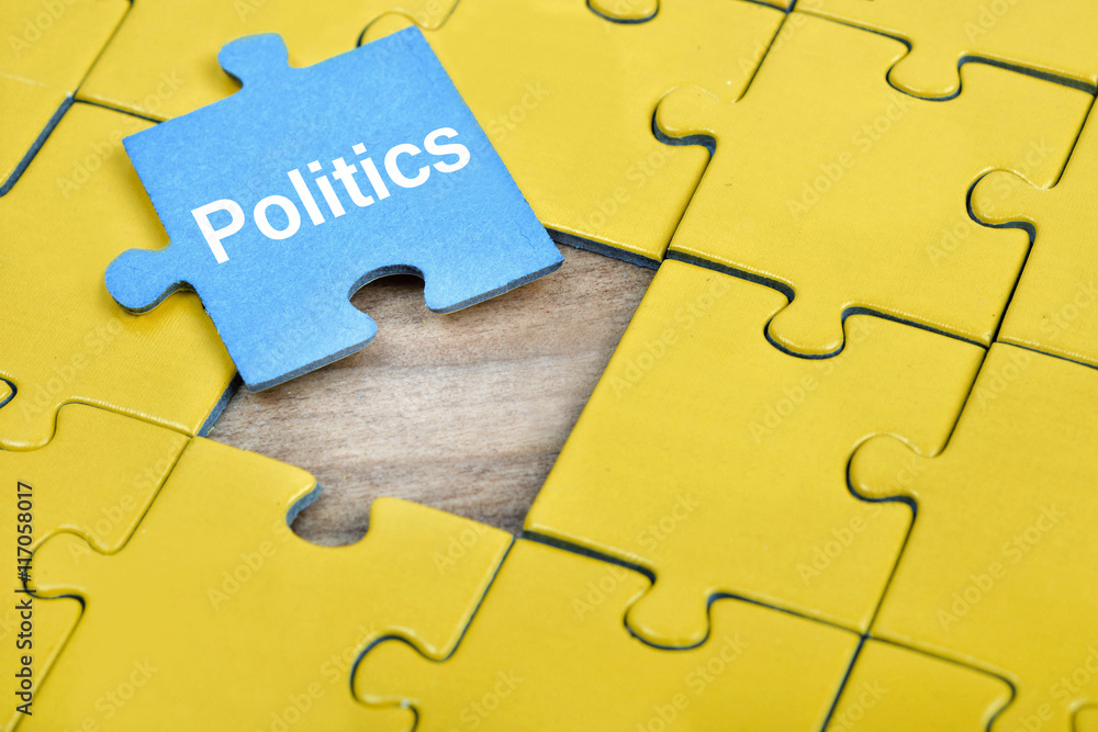 Fototapeta premium Puzzle with word Politics