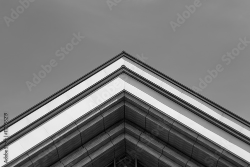 Urban Geometry. Abstract architectural design. Part of roof. Bla