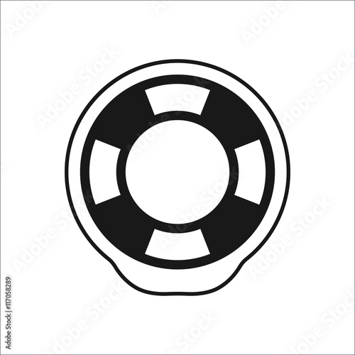 The lifebuoy symbol simple icon on background