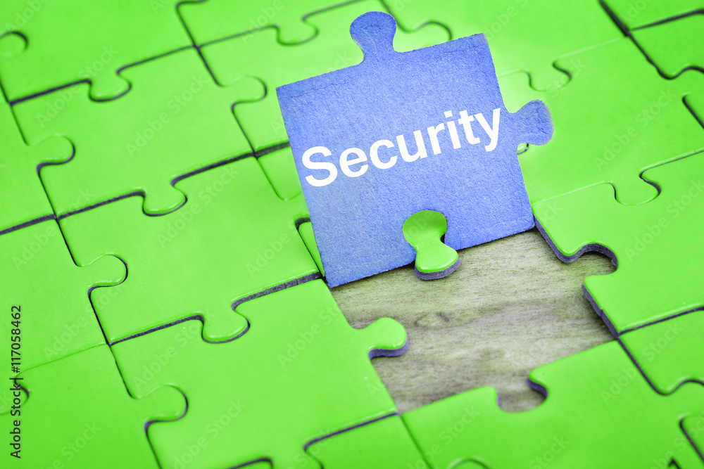 Fototapeta premium Puzzle with word Security