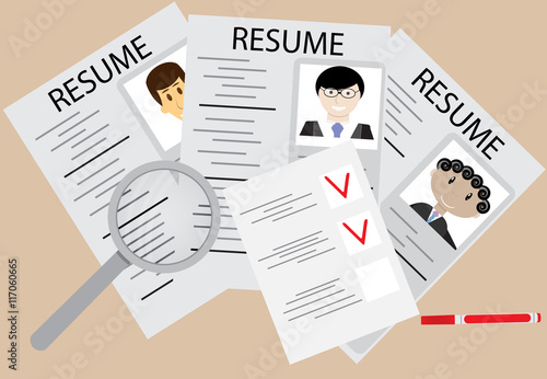 Hiring and employee flat design