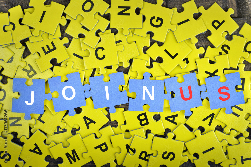 Puzzle with word Join us Puzzle with word Join us