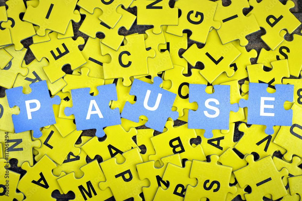 Puzzle with word Pause Puzzle with word Pause