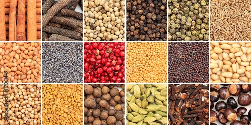Various spice seeds collage