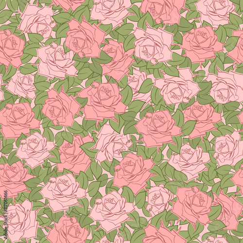 Seamless background with roses