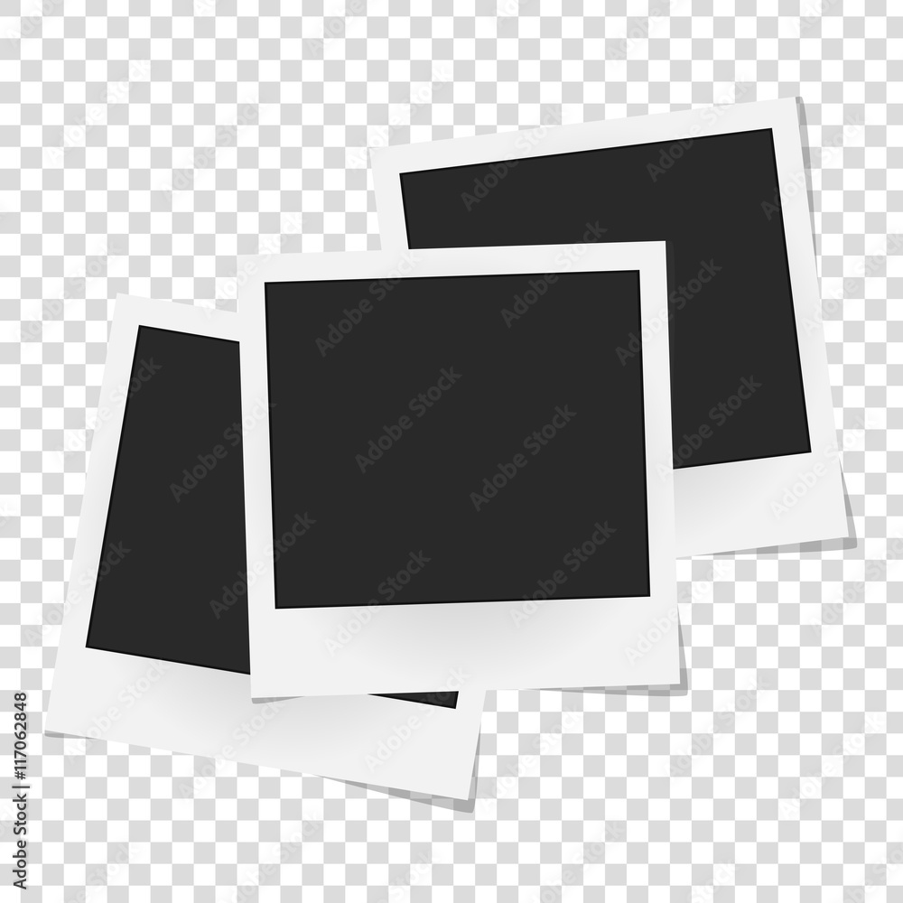 Collage of realistic vector photo frames isolated. Template retro photo design, Vector illustration Collage of realistic vector photo frames isolated. Template retro photo design, Vector illustration
