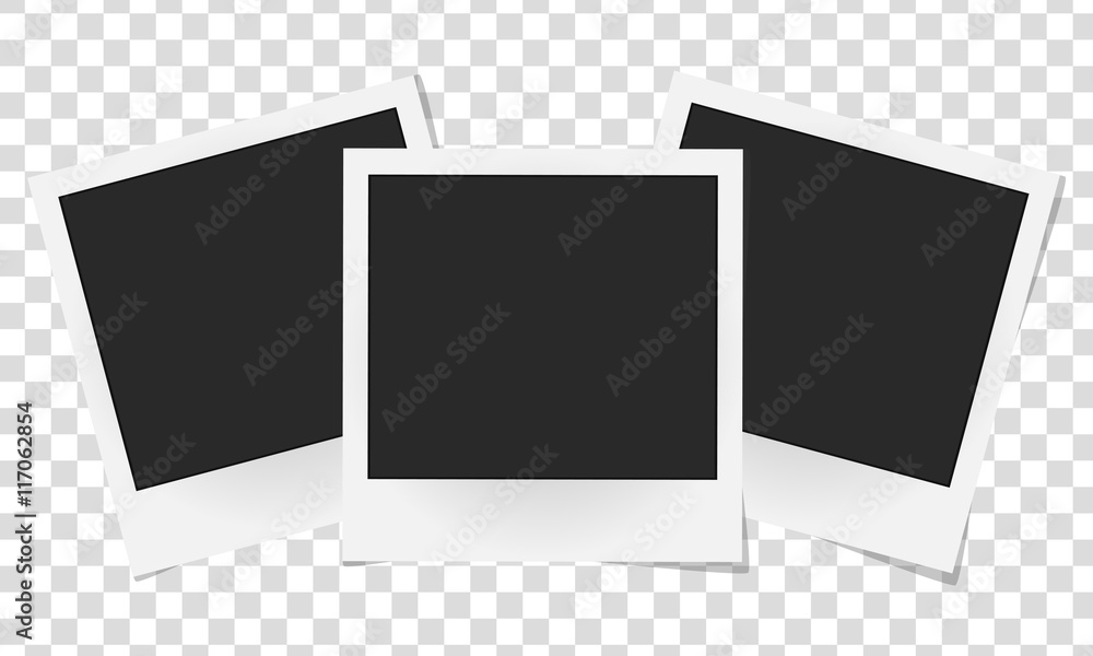 Collage of realistic vector photo frames isolated. Template retro photo design, Vector illustration Collage of realistic vector photo frames isolated. Template retro photo design, Vector illustration