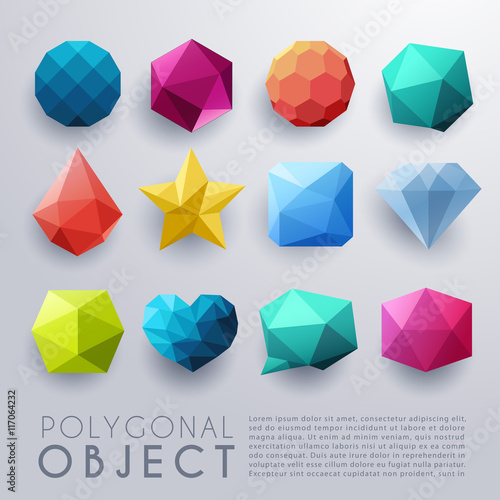 Abstract Polygonal Object : Vector Illustration photo