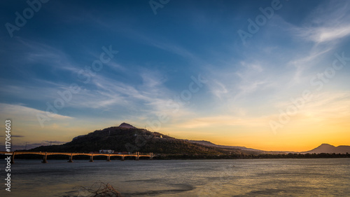 Sunset at Mekong river in Pakse  Chamapsak  Laos