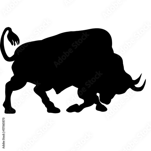 Silhouette of a cow. vector bull or buffalo 