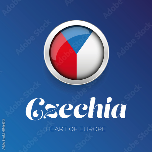 Czech Republic - Czechia flag button
