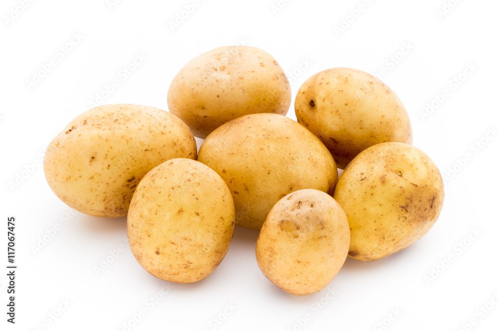 New potato isolated on white background. New potato isolated on white background.