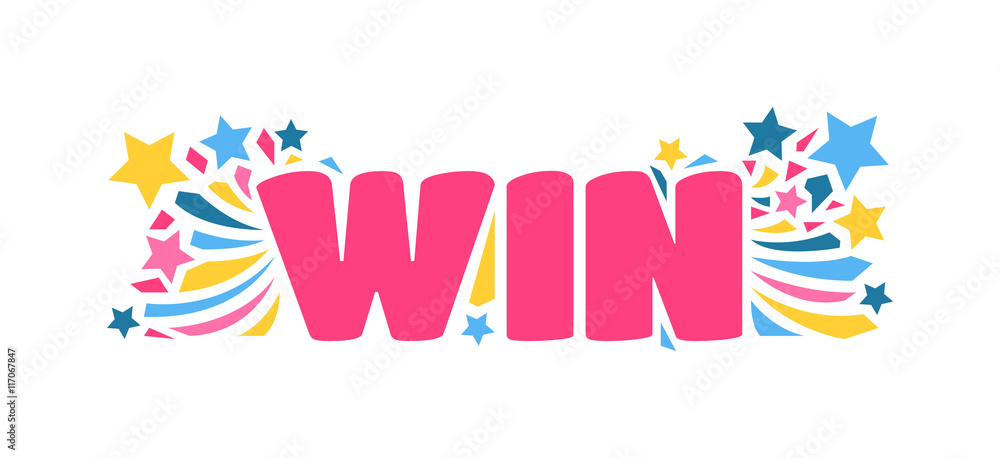 Win text vector illustration Win text vector illustration