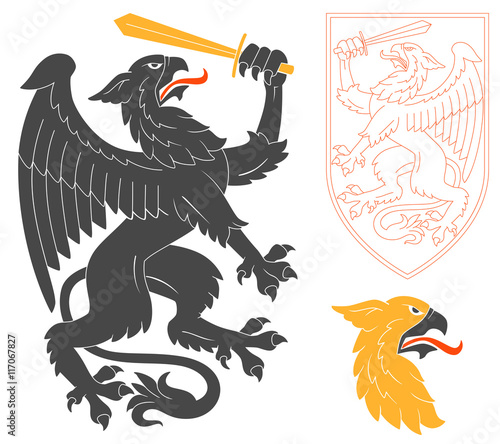 Black Griffin Illustration