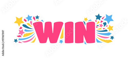 Win text vector illustration