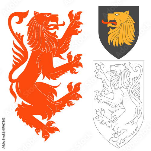 Fototapeta Naklejka Na Ścianę i Meble -  Red Lion Illustration