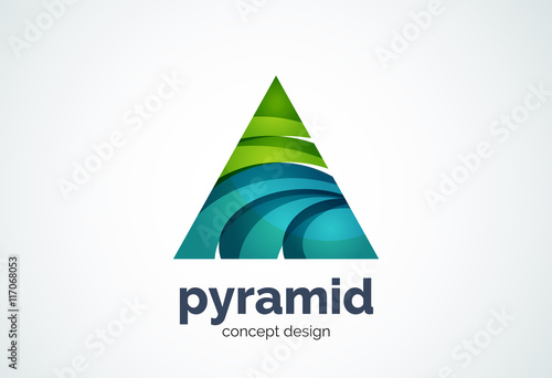 Pyramid logo template, triangle cycle concept