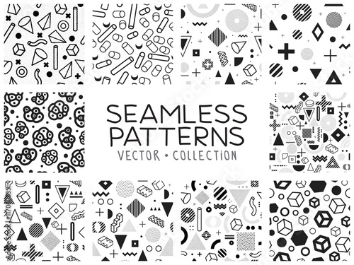 Seamless patterns in Memphis style