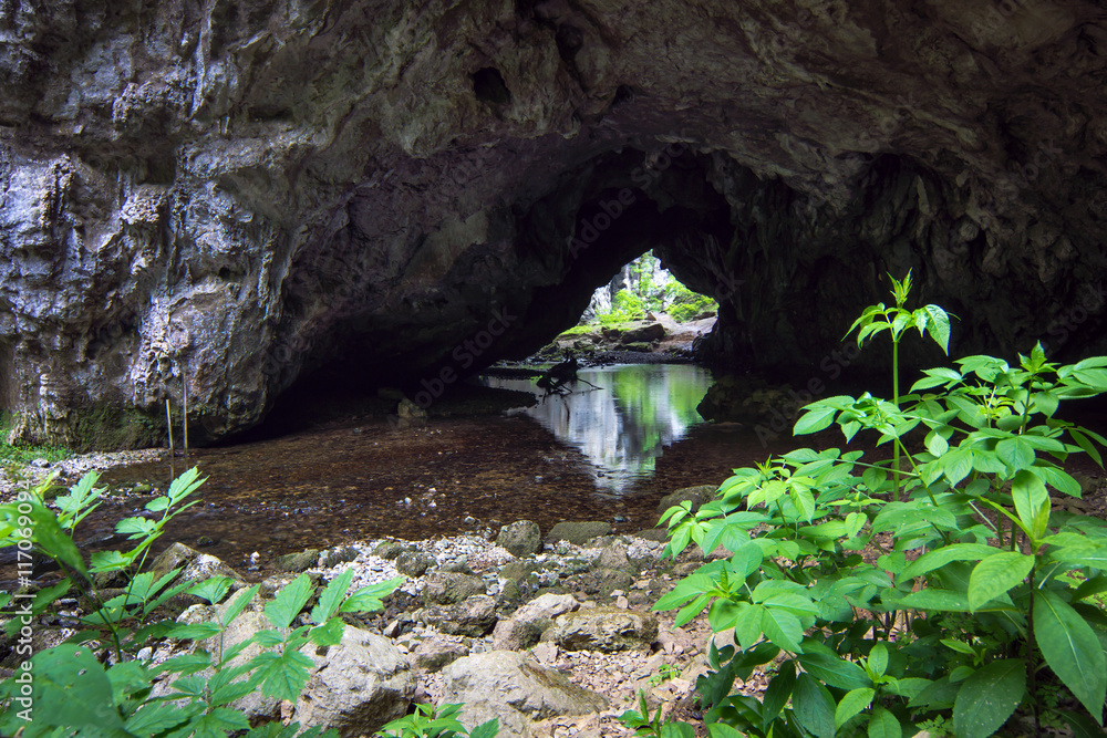 Obraz premium Discovering wild caves in Rakov Skocjan, Slovenia