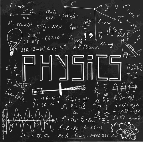 Physics blackboard image