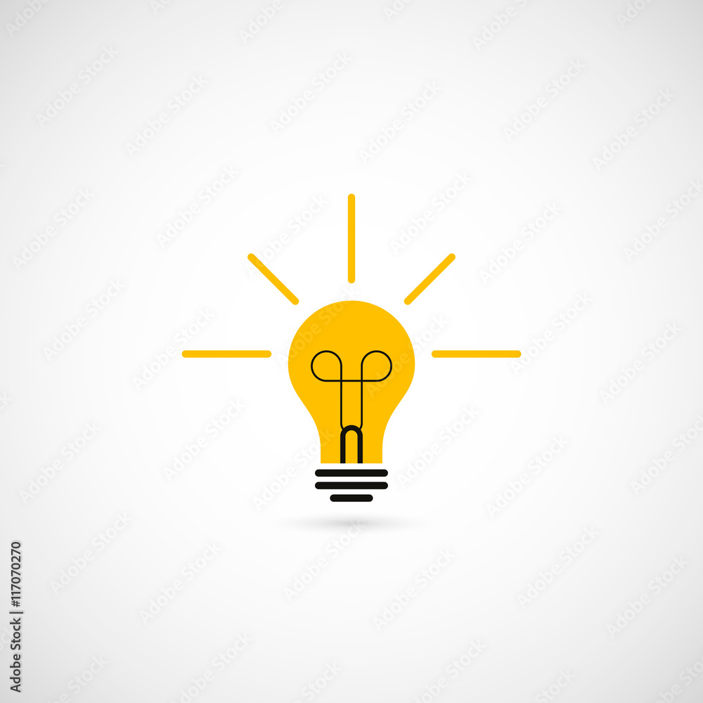 Light bulb icon. Creative idea, inspiration concept. Vector design element. Flat icon isolated on white background, eps 10. Light bulb icon. Creative idea, inspiration concept. Vector design element. Flat icon isolated on white background, eps 10.