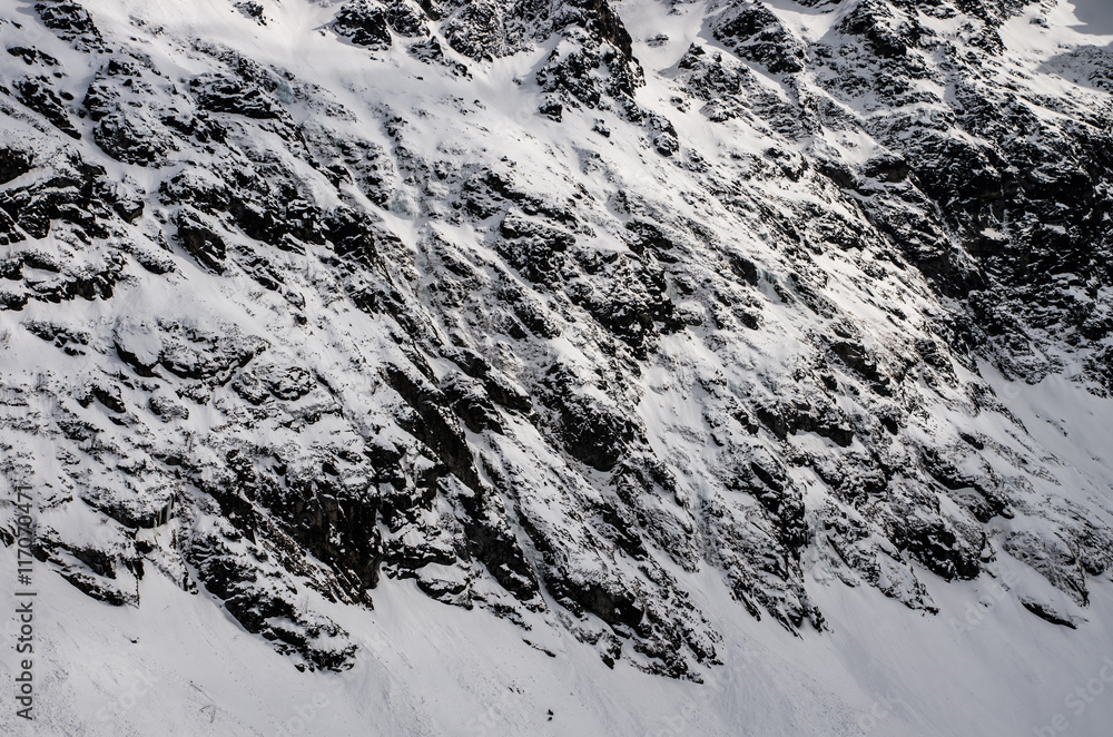 Detail of snowy Tatra mountains Detail of snowy Tatra mountains