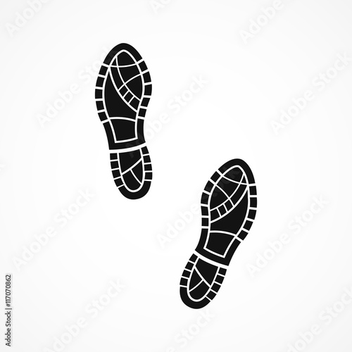 Vector black shoe prints. Vector illustration, eps 8.