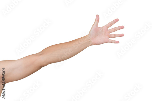 Man hands isolated on white background, clipping path © littlestocker
