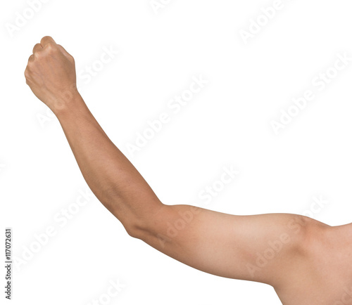 Arm punch isolated on white background, clipping path photo
