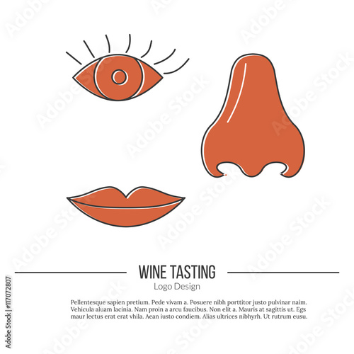 Winemaking, wine tasting graphic design concept