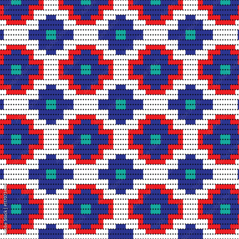 Fototapeta premium red blue bead pattern