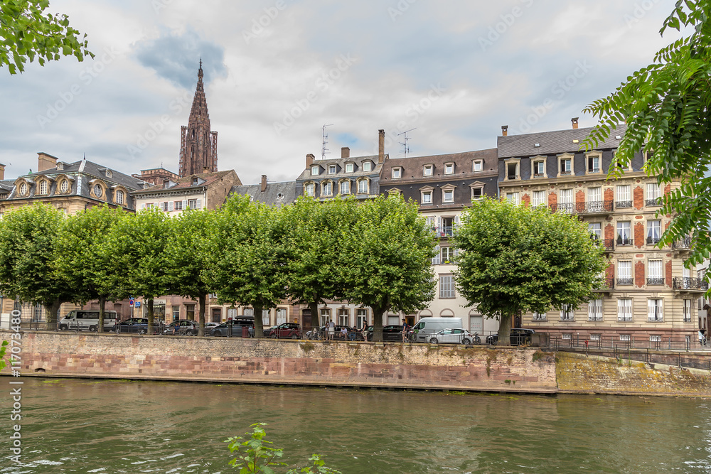 Strasbourg, France. Old buildings on the island of Grande-Ile