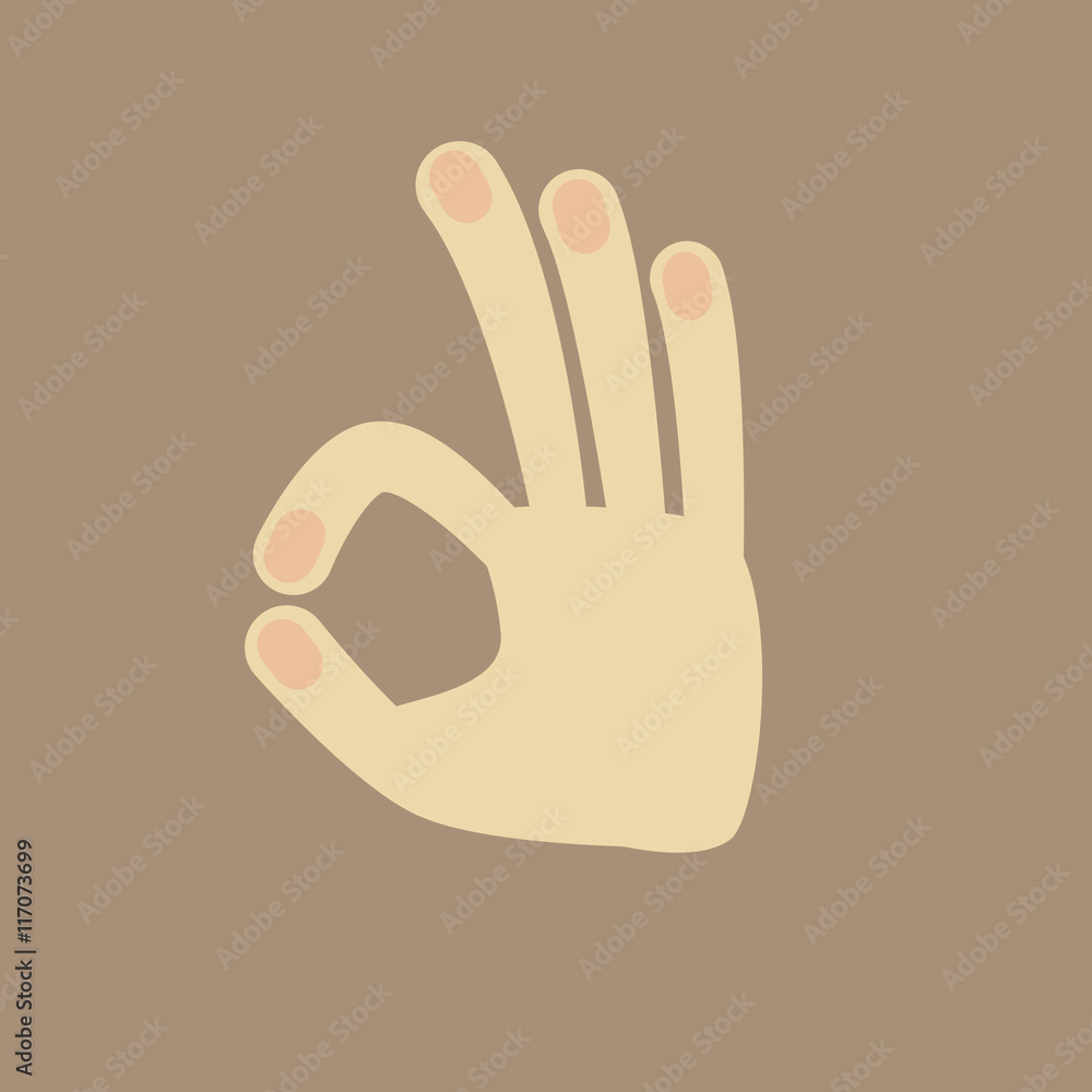 Obraz premium Vector hand gesture OK