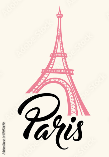 Eiffel Tower and lettering "Paris"