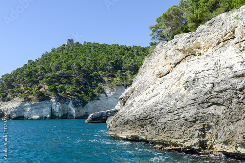 The coast of Gargano National park on Puglia