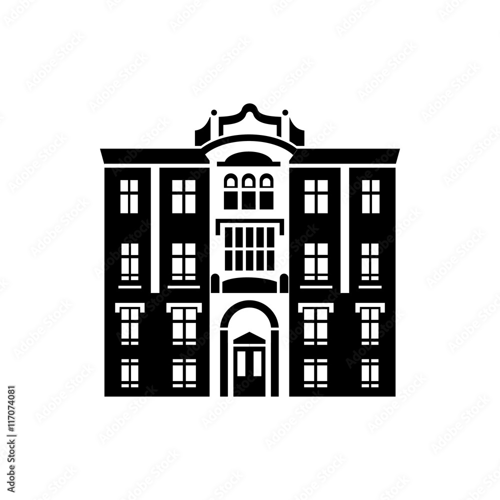 Majestic building icon in simple style on a white background