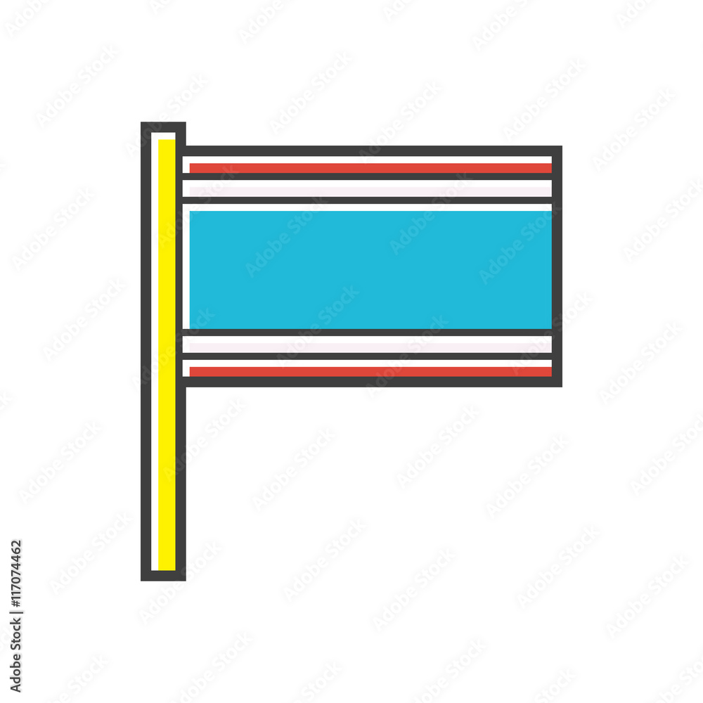 Flag of Thailand icon in flat style on a white background Flag of Thailand icon in flat style on a white background