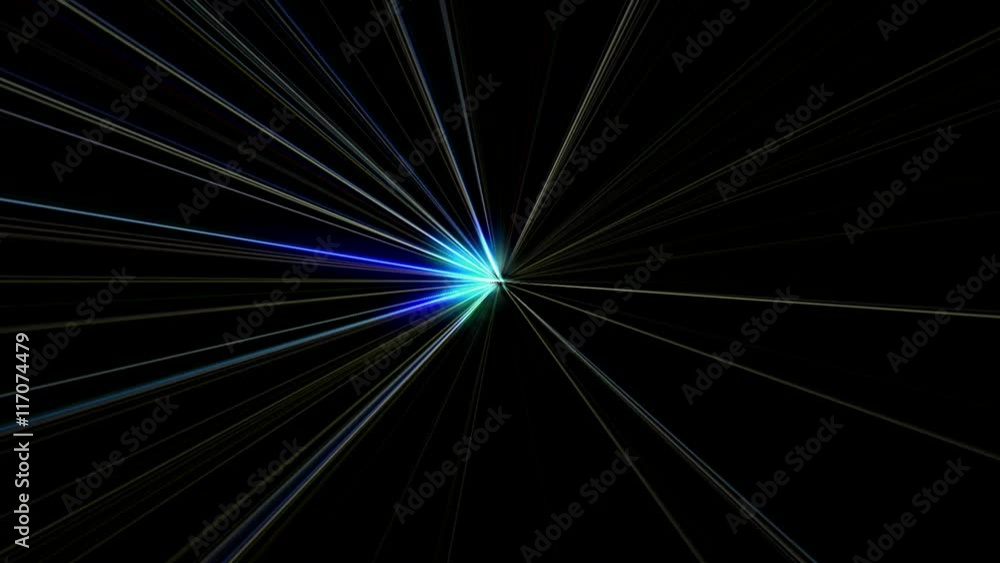 Diseño fractal caleidoscopico de estrella de colores con resplandor o fulgor de rayos
