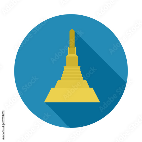 Golden Mount,Thailand icon in flat style on a white background