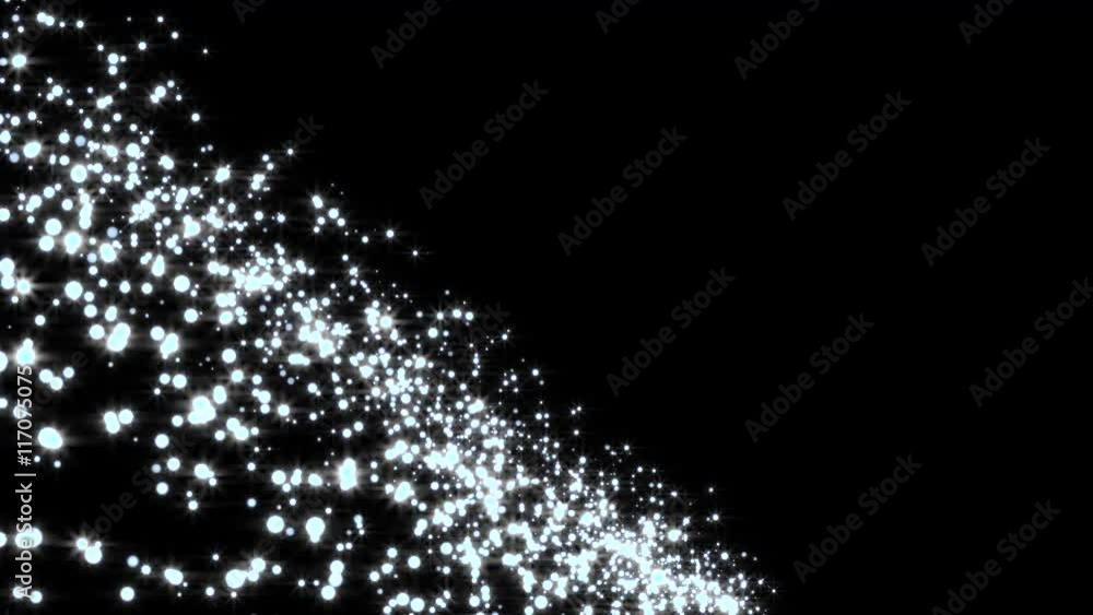 Glowing star particle in random direction 3D render abstract background animation motion graphic with copy space on black background Glowing star particle in random direction 3D render abstract background animation motion graphic with copy space on black background