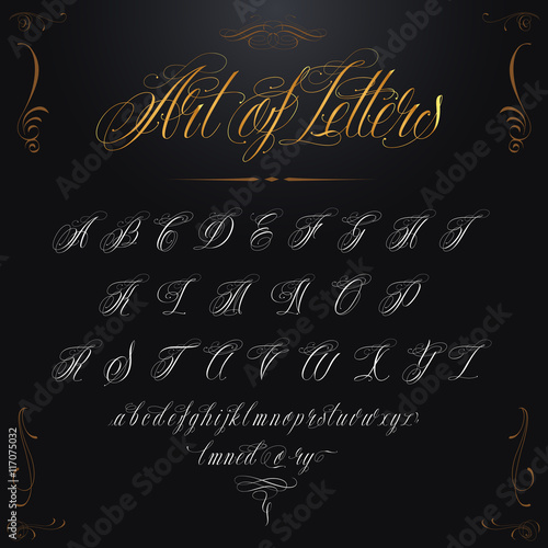 Gold Tattoo Alphabet